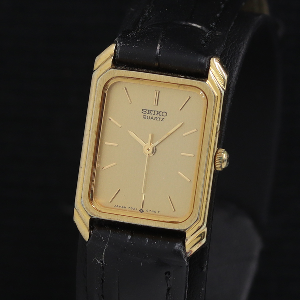 稼動 良品 セイコー 7321-5370 QZ ゴールド文字盤 レディース腕時計 KRH 2000000 NSK拍卖