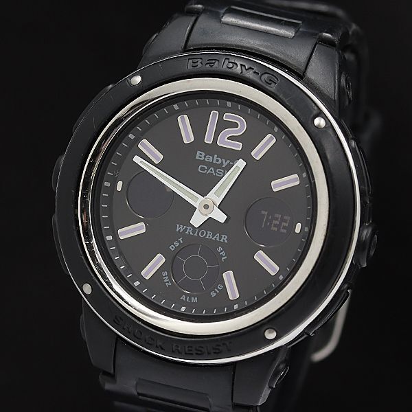 稼働 カシオ ベビーG BGA-150 ショックレジスト ブラックアナデジ文字盤 ラウンド QZ レディース腕時計 NSY 2000000 NSK拍卖