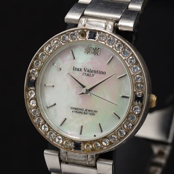 アイザックヴァレンチノ QZ シェル文字盤 ストーンベゼル WG-9100 レディース腕時計 KMR 2000000 NSK拍卖