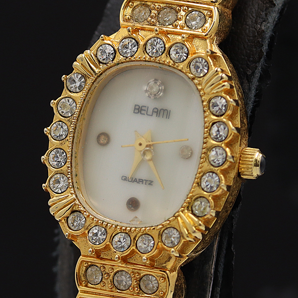 ベラミ QZ ファッション時計 ジュエリー 石付 ストーンベゼル ホワイト レディース腕時計 KMR 2000000 NSK拍卖