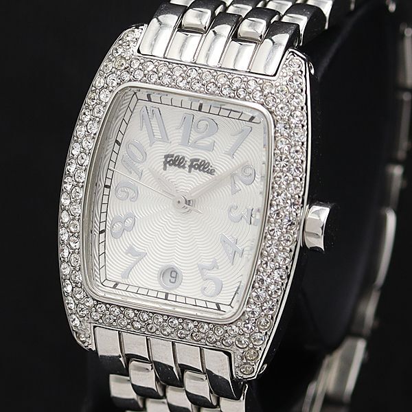 フォリフォリ WF5T081BDS QZ シルバー文字盤 トノー型 ストーンベゼル レディース腕時計 OSW 2000000 NSK拍卖
