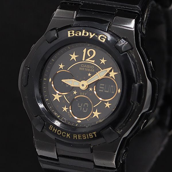 稼働 良品 カシオ ベビーG BGA-113B QZ デジアナ文字盤 クロノグラフ ラウンド 星 レディース腕時計 OSW 2000000 NSK拍卖