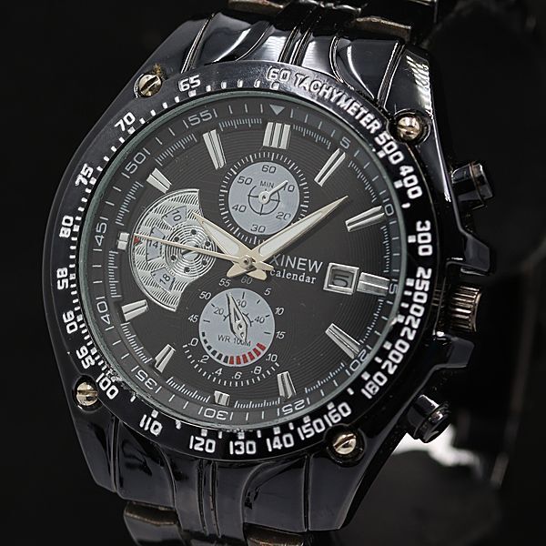 XINEW QZ 8083 クロノグラフ ブラック文字盤 メンズ腕時計 KMR 2000000 NSK拍卖