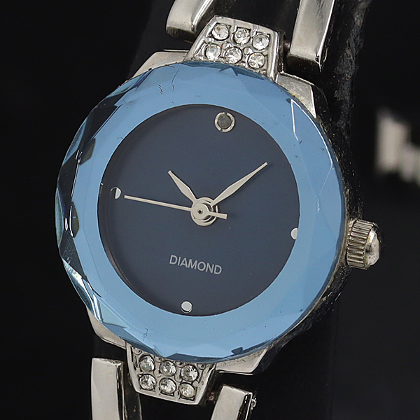 稼動 良品 ダイヤモンド QZ 石付 青文字盤 レディース腕時計 KTR 2000000 NSK拍卖
