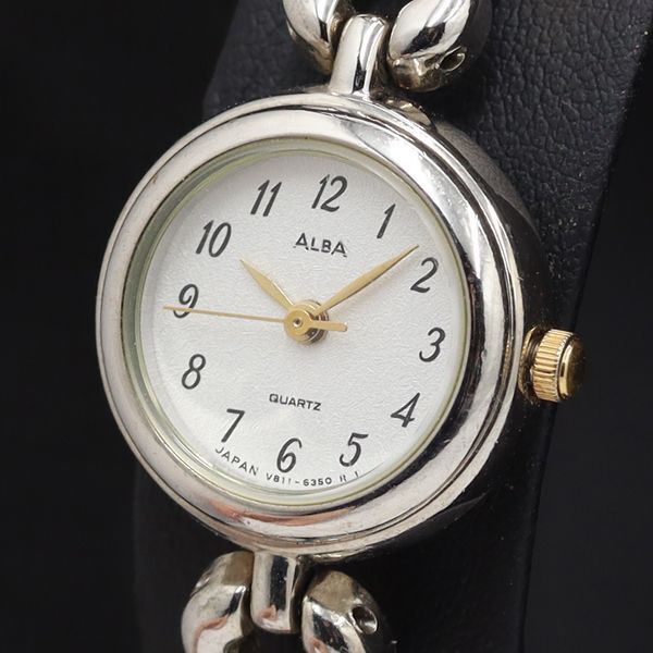 セイコー アルバ V811-1750 QZ 白文字盤 ラウンド レディース腕時計 OSW 2000000 NSK拍卖