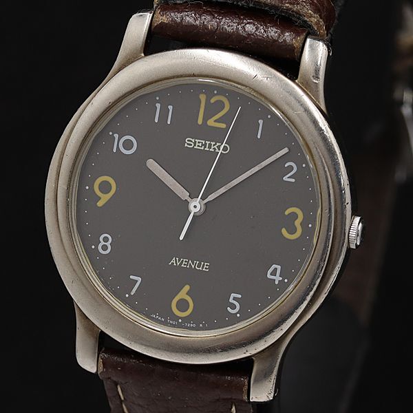 セイコー アベニュー QZ ブラウン文字盤 7N01-7090 メンズ腕時計 KMR 2000000 NSK拍卖