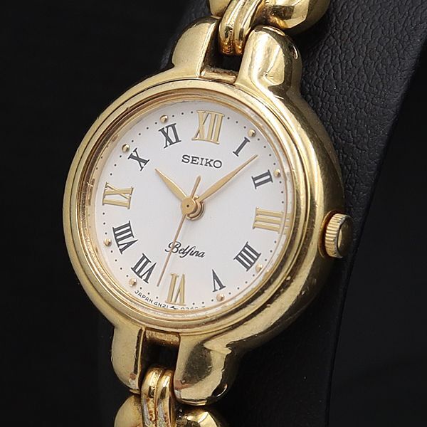 セイコー ベルフィーナ 4N21-0150 QZ 白文字盤 ラウンド レディース腕時計 OSW 2000000 NSK拍卖