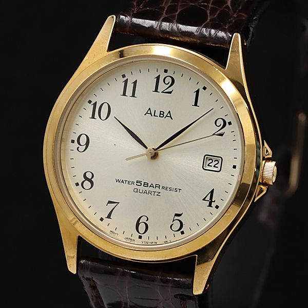 稼働 セイコー アルバ QZ シルバー文字盤 V732-0D10 メンズ腕時計 KMR 2000000 NSK拍卖