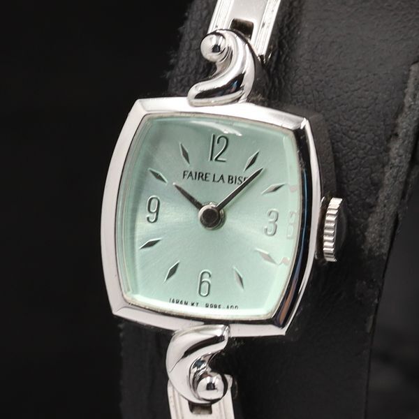 FAIRE LA BISE QZ グリーンシルバー文字盤 RPBF-00 レディース腕時計 KMR 2000000 NSK拍卖