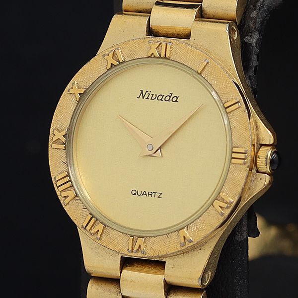 稼動 良品 二バダ QZ ゴールド文字盤 3-1033 レディース腕時計 OGH 2000000 NSK拍卖
