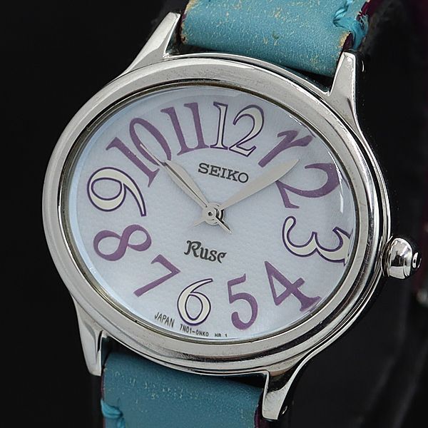 稼働 良品 セイコー 7N01-00H0 QZ 白文字盤 ラウンド レディース腕時計 OSW 0550000 7JWT拍卖