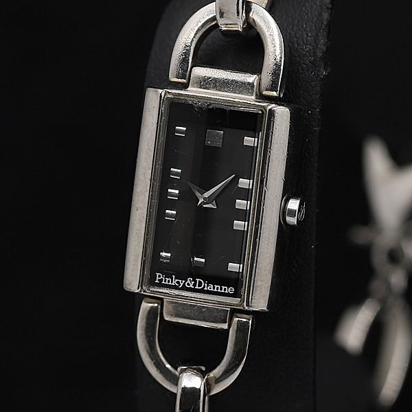 保/箱付 ピンキー&ダイアン QZ 1N00-0HL0 黒文字盤 レクタンギュラー レディース腕時計 TCY2000000 NSK拍卖