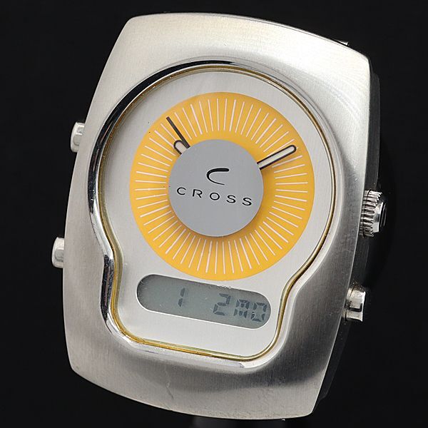 稼働 クロス 010166 QZ 黄色/シルバー文字盤 異形型 メンズ腕時計 OSW 2000000 NSK拍卖