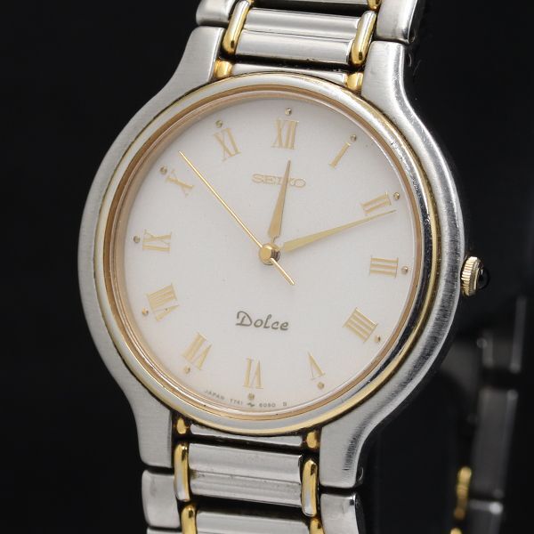 セイコー ドルチェ 7741-8050 ラウンド QZ ホワイト文字盤 レディース腕時計 TKD 2000000 NSK拍卖