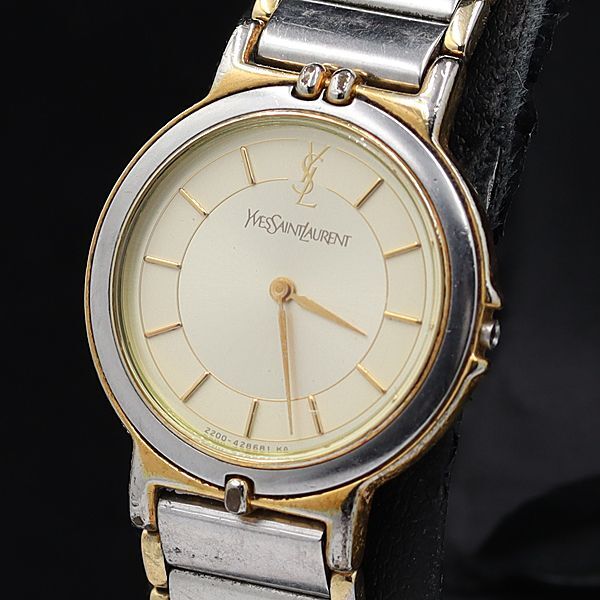 イブサンローラン QZ シャンパンゴールド文字盤 2200-228481 コンビ レディース腕時計 KMR 2000000 NSK拍卖