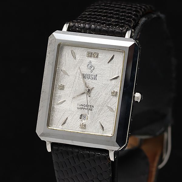 ムスク QZ シルバー文字盤 デイト 4P石 ME-2212 レディース腕時計 KMR 2000000 NSK拍卖