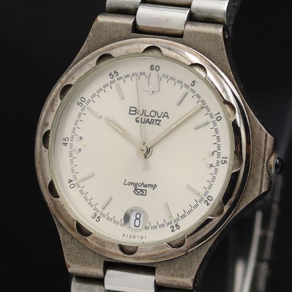 稼働 ブローバ ロンシャン 961562 デイト QZ シルバー文字盤 レディース腕時計 TKD 2000000 NSK拍卖