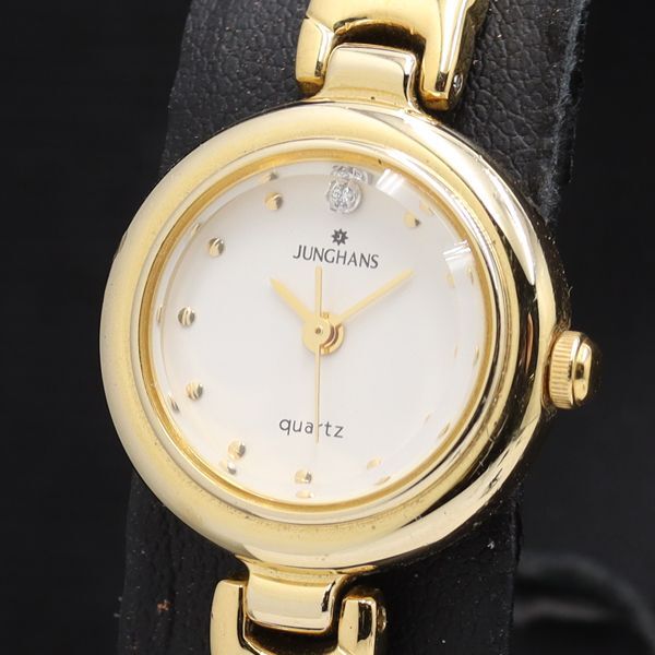 稼働 ユンハンス JY-823L 石付 QZ ホワイト文字盤 レディース腕時計 TKD 2000000 NSK拍卖