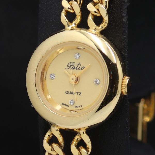稼働 パティオ 石付 QZ イエロー文字盤 レディース腕時計 TKD 2000000 NSK拍卖