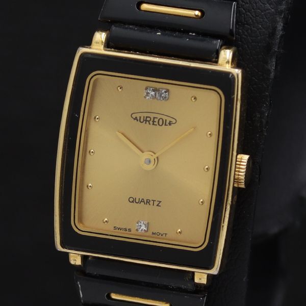 稼働 オレオール SW-323L スクエア 石付 QZ ごイールド文字盤 レディース腕時計 TKD 2000000 NSK拍卖