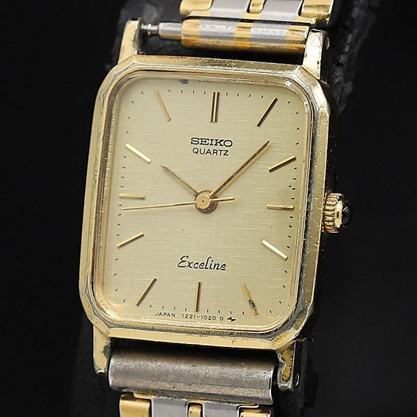 稼働 良品 セイコー QZ エクセリーヌ 1221-5720 アイボリー文字盤 レディース腕時計 TCY2000000 NSK拍卖