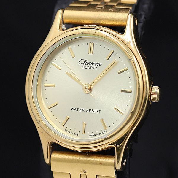 稼働 良品 クラレンス QZ CLA-502 アイボリー文字盤 ラウンド レディース腕時計 TCY2000000 NSK拍卖