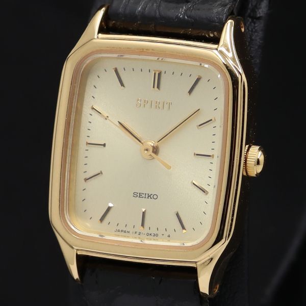 セイコー スピリット 1F21-5B20 スクエア QZ ゴールド文字盤 レディース腕時計 TKD 0550000 7MGT拍卖