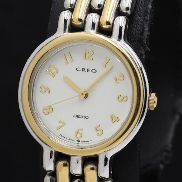 稼働 セイコー クレオ 2P91-0C00 QZ ホワイト文字盤 レディース腕時計 TKD 2000000 NSK拍卖