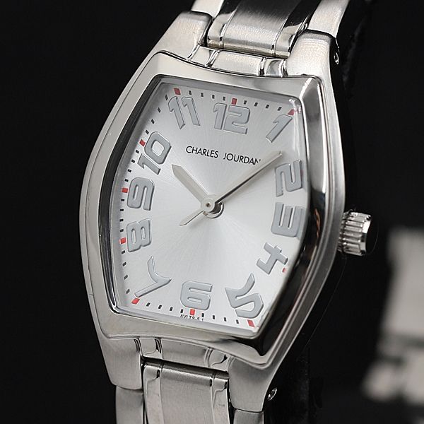 保/箱付 稼働 良品 シャルルジョルダン QZ 7490102 シルバーシェル文字盤 トノー型 レディース腕時計 TCY2000000 NSK拍卖