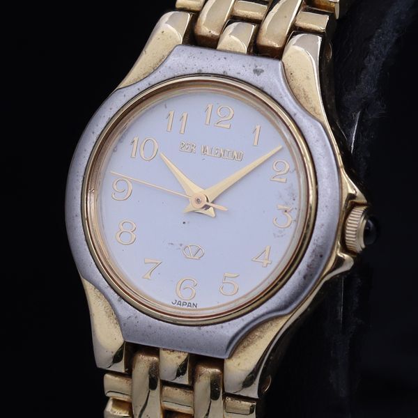 稼働 良品 ペレバレンチノ QZ 白文字盤 ラウンド レディース腕時計 OSW 2000000 NSK拍卖