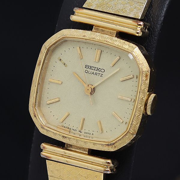 セイコー QZ 1421-5030 オクタゴン シャンパンゴールド文字盤 レディース腕時計 YUM 2000000 NSK拍卖
