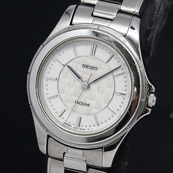 稼動 良品 セイコー QZ 4J41-0AF0 エクセリーヌ ラウンド シルバー文字盤 レディース腕時計 2000000 NSK MTM拍卖
