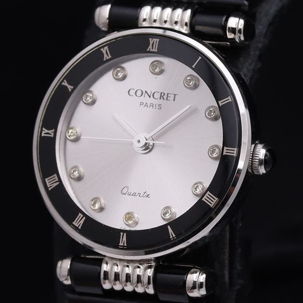 稼働 良品 コンクレット CO-912L QZ シルバー文字盤 ラウンド レディース腕時計 OSW 2000000 NSK拍卖