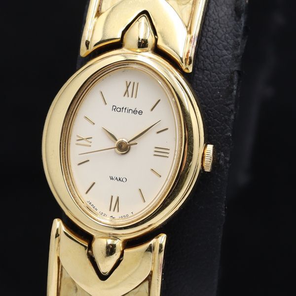 稼働 ワコウ ラフィネ バングルウォッチ QZ アイボリー文字盤 レディース腕時計 TKD 2000000 NSK拍卖