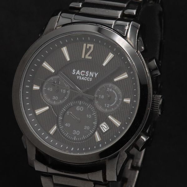 稼働 サクスニーイザック SY-15051 クロノグラフ デイト QZ 部落文字盤 メンズ腕時計 TKD 2000000 NSK拍卖