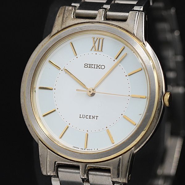 セイコー QZ ルーセント 5E21-6E90 白文字盤 ラウンド レディース腕時計 TCY 2000000 NSK拍卖