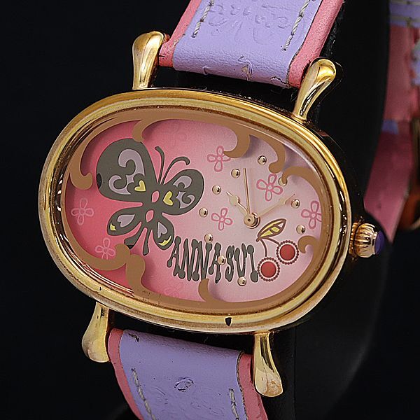 稼動 良品 アナスイ QZ VX51-K961 オーバル ピンク系文字盤 レディース腕時計 INB 2000000 NSK拍卖