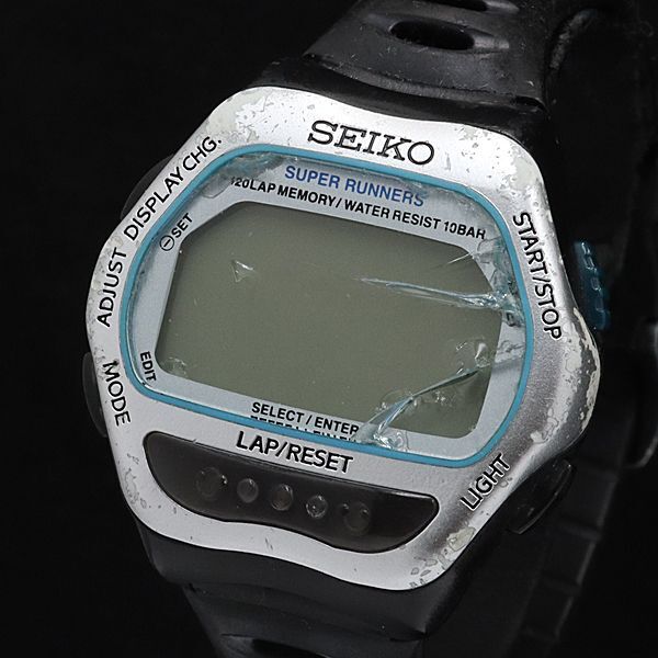 セイコー スーパーランナー QZ デジタル文字盤 S650-4000 シルバー メンズ腕時計 KMR 2000000 NSK拍卖