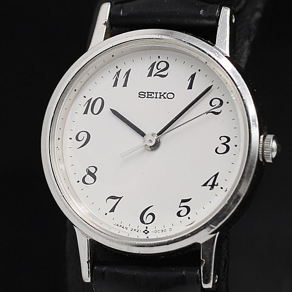 稼働 良品 セイコー QZ 2P21-0A30 白文字盤 ラウンド レディース腕時計 TCY2000000 NSK拍卖