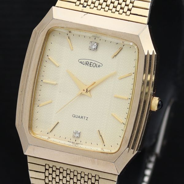 稼働 オレオール 石付 QZ アイボリー文字盤 メンズ腕時計 TKD 2000000 NSK拍卖