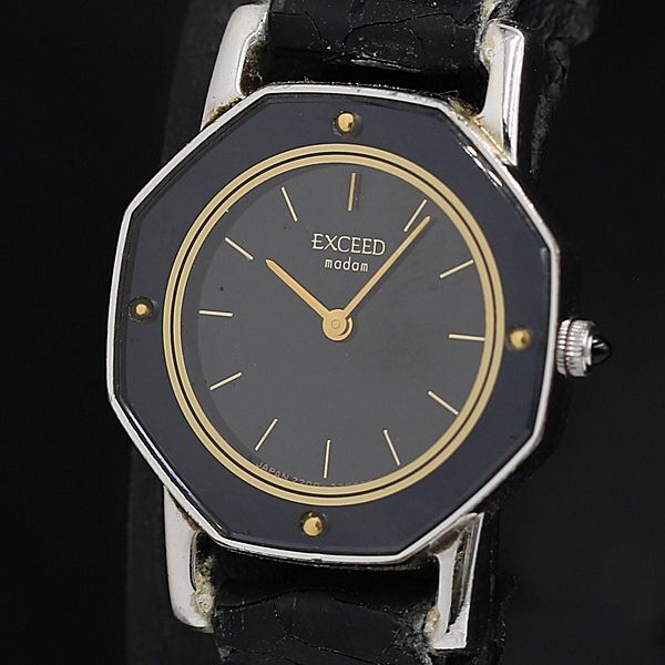 シチズン QZ エクシード 2200-225091 黒文字盤 オクタゴン レディース腕時計 TCY2000000 NSK拍卖