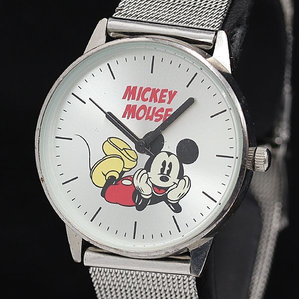 ディズニー ミッキーマウス QZ シルバー文字盤 シリンダー レディース腕時計 DOI 2000000 NSK拍卖