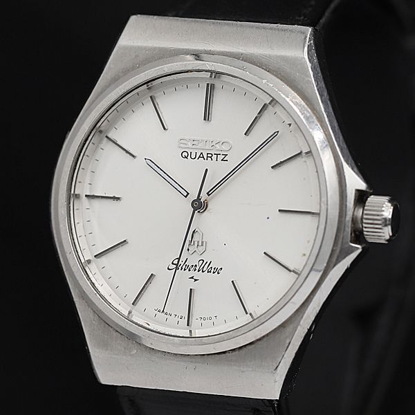 セイコー QZ 7121-7010 白文字盤 ラウンド メンズ腕時計 TCY2000000 NSK拍卖