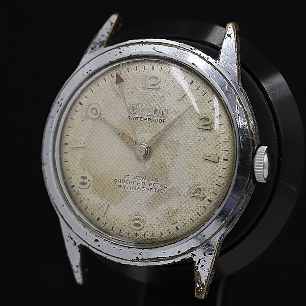 CYLON ラウンド手巻 アイボリー文字盤 SS 60908 ケースのみ ヴィンテージ メンズ腕時計 KMR 2000000 NSK拍卖