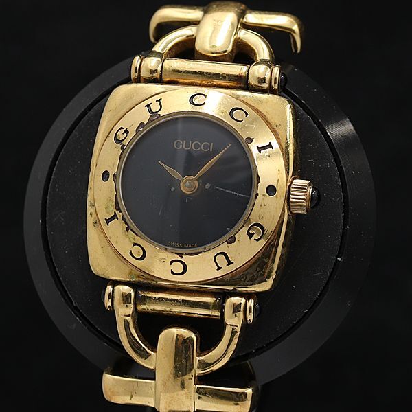 グッチ QZ 6300L ブラック文字盤 ローマン文字 GP レディース腕時計 KMR 2000000 NSK拍卖