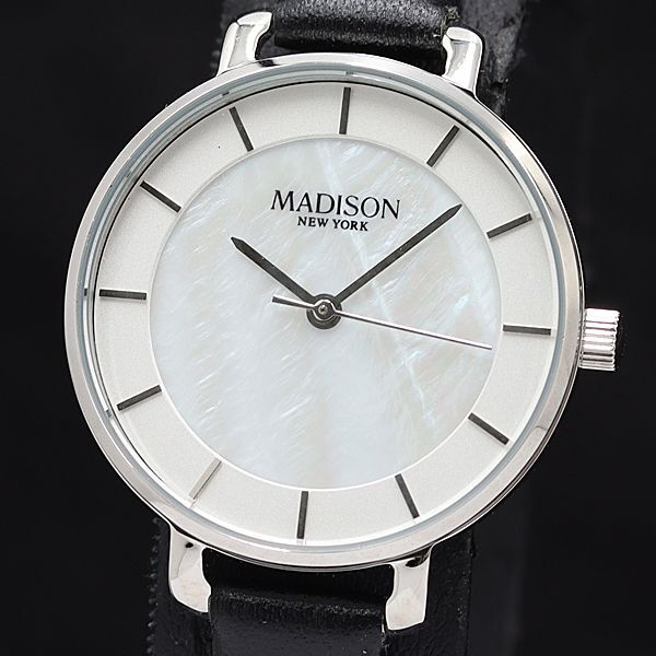 マディソンニューヨーク QZ シェル/ホワイト文字盤 ラウンド レディース腕時計 KMR 2000000 NSK拍卖