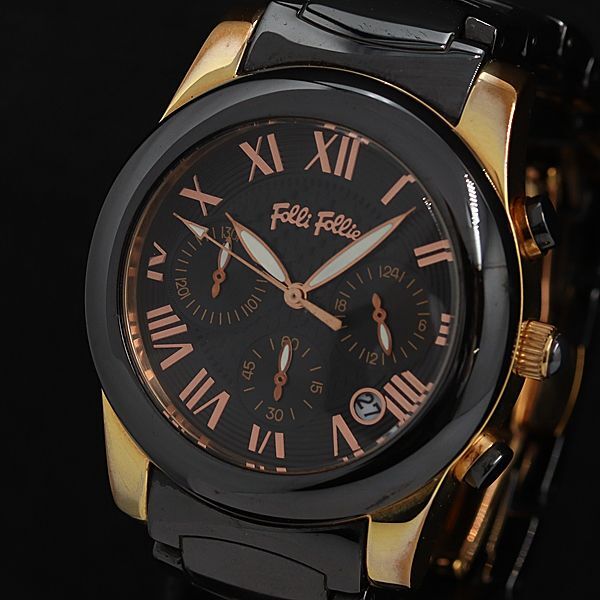 フィリフィリ QZ WF0R061BE 黒文字盤 クロノグラフ デイト ラウンド メンズ腕時計 TCY2000000 NSK拍卖