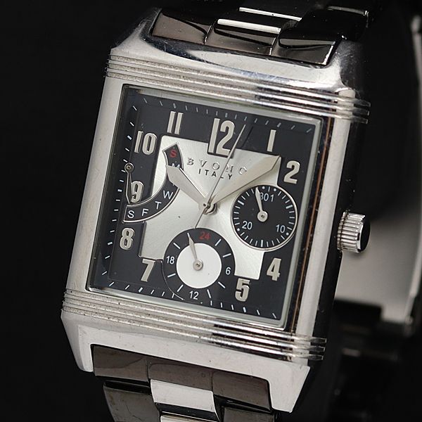 ボーノ QZ B-5542 シルバー文字盤 スクエア クロノグラフ メンズ腕時計 TCY2000000 NSK拍卖