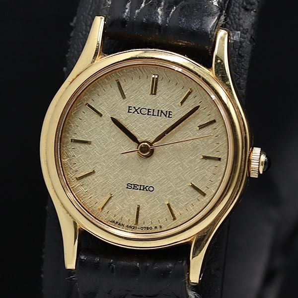 セイコー エクセリーヌ QZ ゴールド文字盤 4N21-0390 レディース腕時計 KMR 2000000 NSK拍卖
