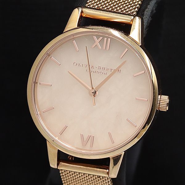 良品 オリビアバートン OBW0335 QZ サーモンピンク文字盤 レディース腕時計 DOI拍卖